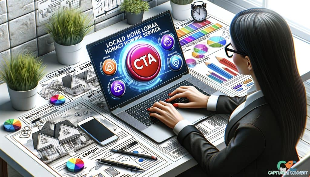 businesswoman designing cta button