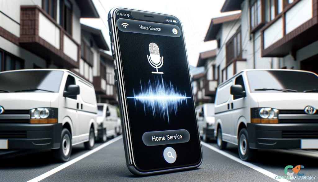 smartphone screen displaying voice search