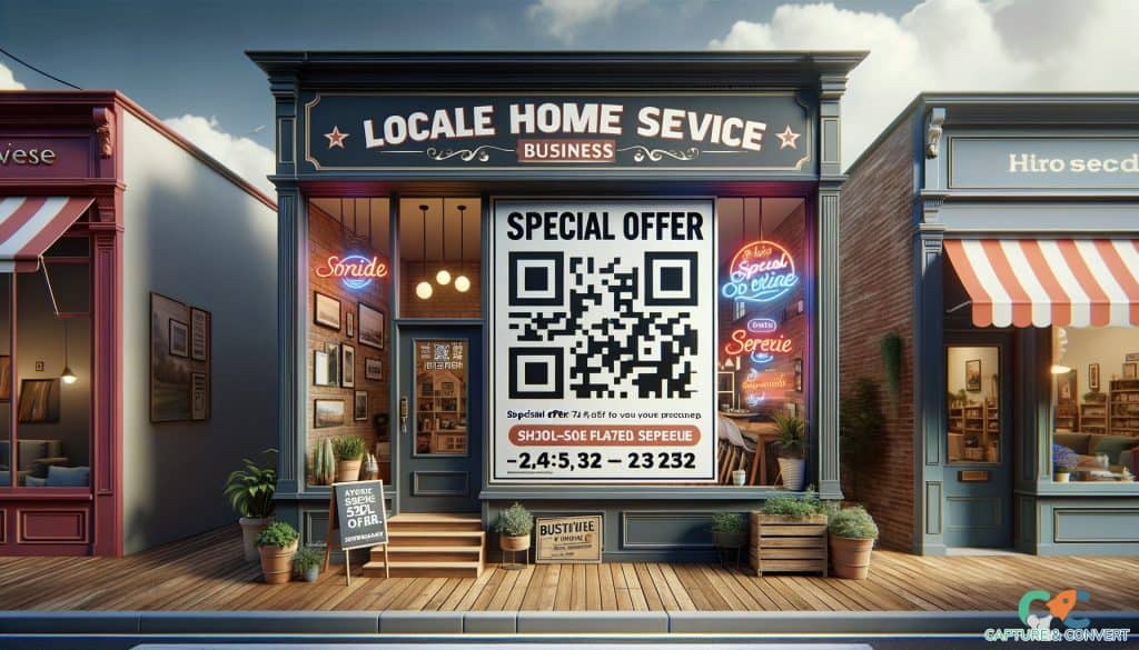 storefront with special offer and qr code