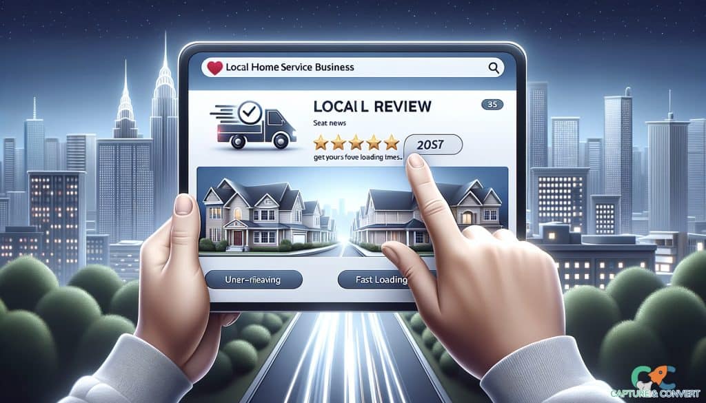 user reviewing local service business website